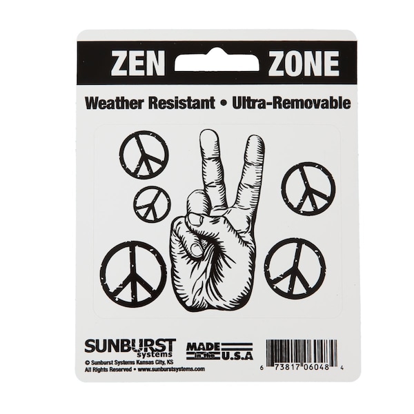 Sunburst Systems Decal Zen Zone Peace Hand 4 in x 5 in 6048 - main